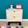 Mesa Lateral Woods Dual Gaveteiro Natural e Preto - 1