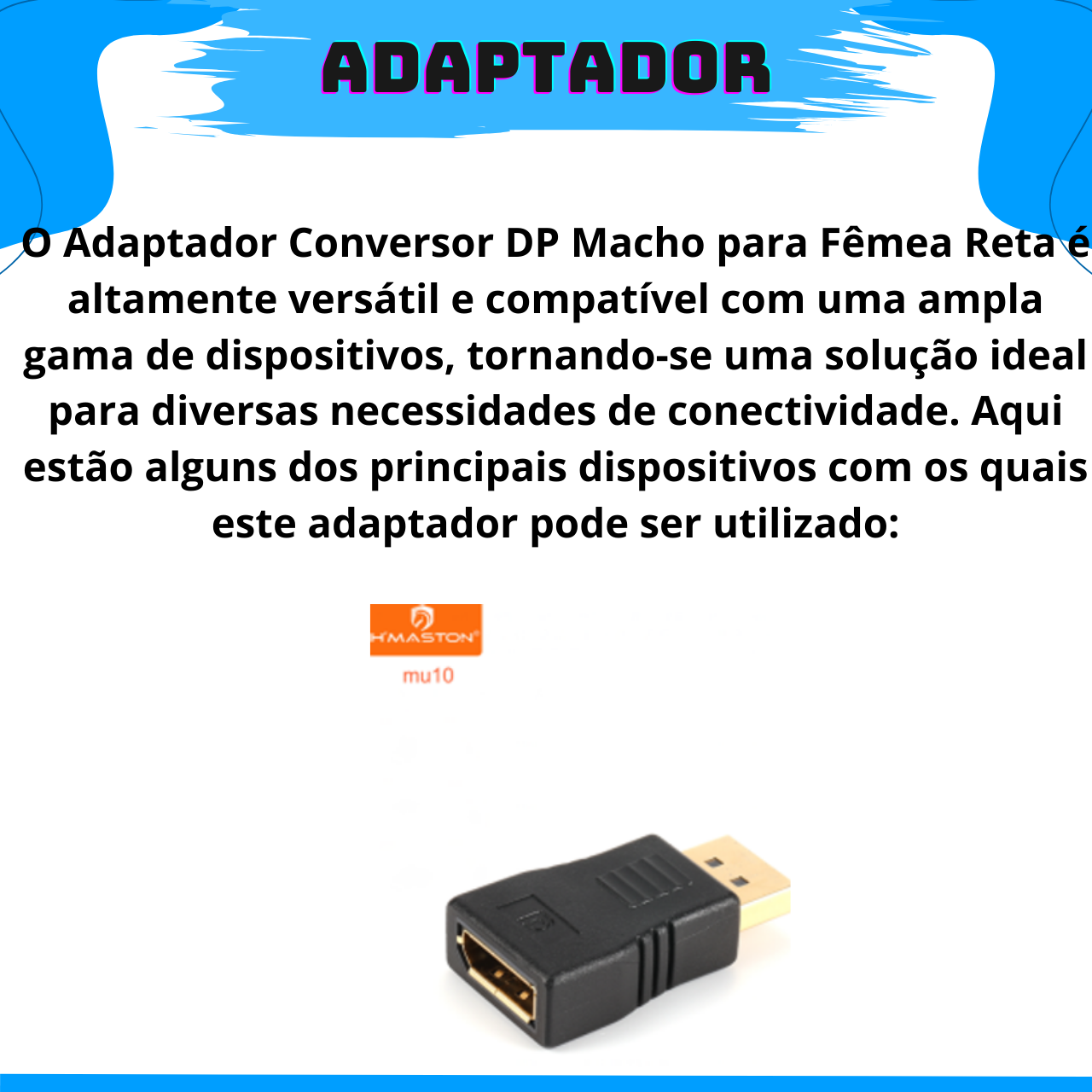 Adaptador Displayport para Monitor Projetor com Conectividade Universal Plug-and-play - 2