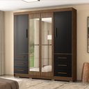 Ver imagem 6 de Guarda-roupa Estrela - 4 Portas 6 Gavetas Espelho Mdp - Móveis Marafom