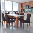 Ver imagem 5 de Conjunto de Mesa de Jantar Miami 1,60m com 6 Cadeiras Trieste Dobuê – Madeirado/chocolate