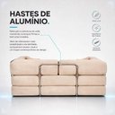 Ver imagem 6 de Sofá Cama Chegada Espuma Á Vácuo 2 Lugares 1,80m Veludo Cotelê Bege - King House
