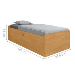 Cama com Baú de Solteiro Pérola Naturalle - 3