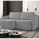 Ver imagem 2 de Sofá Cama Casal para Sala 216cm Polska K04 Veludo Cinza - Mpozenato
