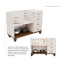 Ver imagem 3 de Balcão 2 Portas 4 Gavetas com Base e Pés de Madeira Maciça Joy Branco/Off White