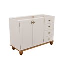 Ver imagem 1 de Balcão 2 Portas 4 Gavetas com Base e Pés de Madeira Maciça Joy Branco/Off White