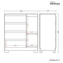 Ver imagem 5 de Cômoda Sapateira Olímpia 1 Porta 4 Gavetas MDP 84cm Branco e Azul