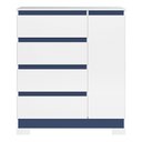 Ver imagem 6 de Cômoda Sapateira Olímpia 1 Porta 4 Gavetas MDP 84cm Branco e Azul