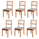 Ver imagem 1 de Conjunto de 6 Cadeiras de Jantar Santiago em Tecido Boucle Cinamomo/grafite Boucle