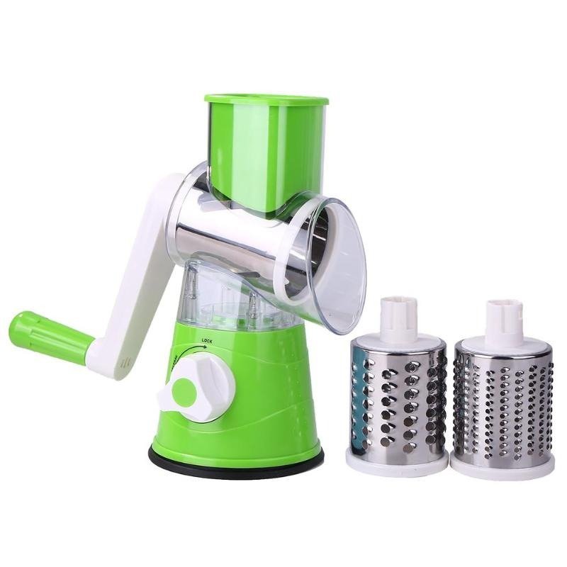 Ralador Fatiador Moedor manual 3 Lâminas aço inox - Verde