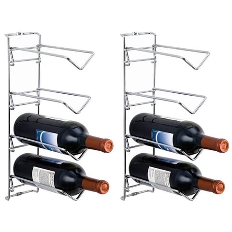 Kit 2 Adegas de Parede 4 Garrafas Suporte de Vinho Aramado Masutti 23x9x40cm
