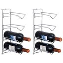 Ver imagem 1 de Kit 2 Adegas de Parede 4 Garrafas Suporte de Vinho Aramado Masutti 23x9x40cm
