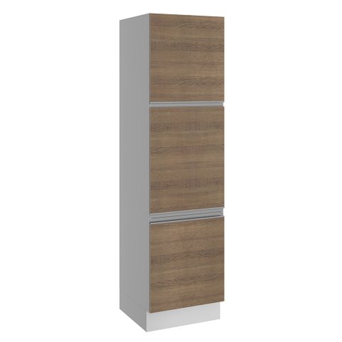 Paneleiro Madesa Glamy 60 cm 3 Portas Branco/Rustic Cor:Branco/Rustic