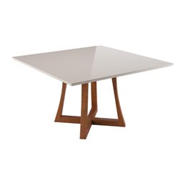 Mesa Anna 1,36m Quadrada Ambar Vidro Off White Sonetto - 1