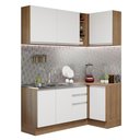 Ver imagem 3 de Armário de Cozinha Compacta de Canto 269cm Rustic/Branco Glamy Madesa 01