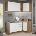 Ver imagem 1 de Armário de Cozinha Compacta de Canto 269cm Rustic/Branco Glamy Madesa 01