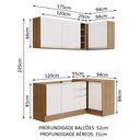 Ver imagem 4 de Armário de Cozinha Compacta de Canto 269cm Rustic/Branco Glamy Madesa 01