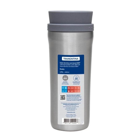Copo Térmico Tramontina 460ml Inox com Bocal 360° Garrafa Café Quente Frio