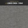 Kit 2 Puff Decorativo Recepção Redondo Miguel Linho Cinza - 5