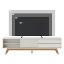 Ver imagem 4 de Rack para TV Isla 75 Polegadas 200cm MDP MDF Ripado Off White Matte Colibri Móveis