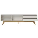 Ver imagem 1 de Rack para TV Isla 75 Polegadas 200cm MDP MDF Ripado Off White Matte Colibri Móveis