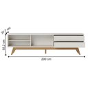 Ver imagem 2 de Rack para TV Isla 75 Polegadas 200cm MDP MDF Ripado Off White Matte Colibri Móveis