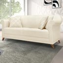Ver imagem 7 de Sofa 2 Lugares Retro Polo 160cm com Almofada Linho Natural Ezz Natural