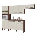 Ver imagem 4 de Armário de Cozinha Compacta Versalhes Nogueira/off White 12 Portas, 1 Gaveta e Balcão com Tampo - Ki