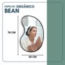 Espelho Orgânico 70cm X 50cm Bean Moldura em Couro Ecológico - 3