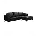 Ver imagem 1 de Sofá de Couro Asti 2 Lugares com Chaise Direita Preto Pigmentado - Mempra Design
