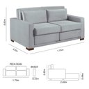 Ver imagem 5 de Sofa Cama Casal Sofia 2 Lugares 170cm com Pés de Madeira Talento Móveis