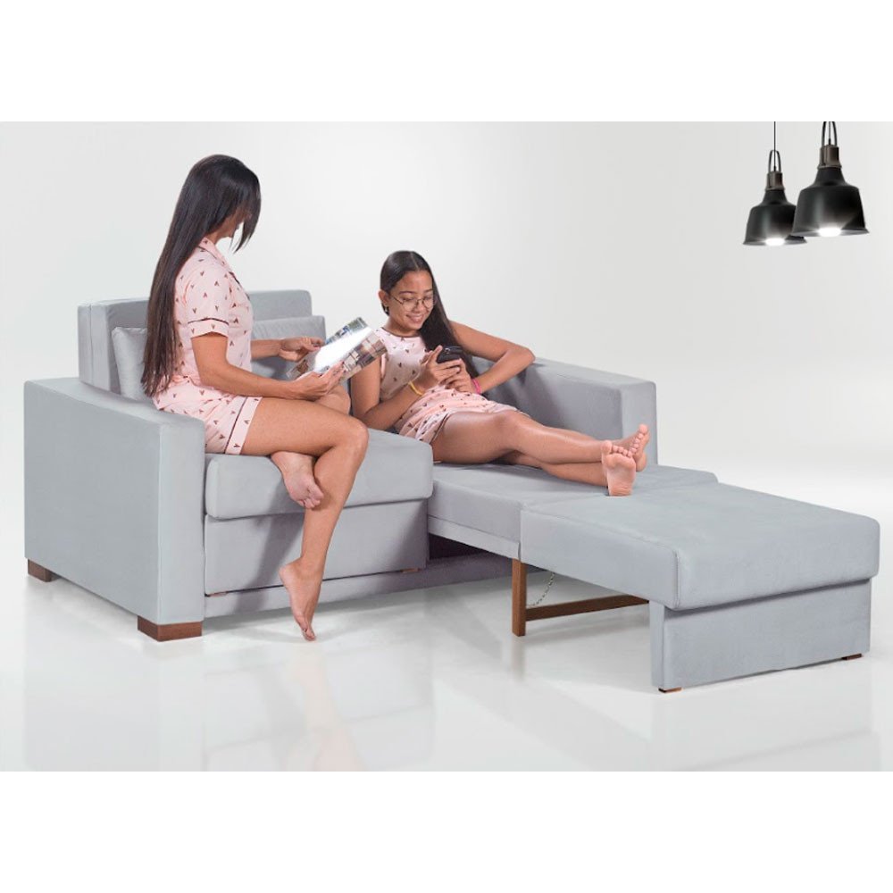 Sofa Cama Casal Sofia 2 Lugares 170cm com Pés de Madeira Talento Móveis - 2