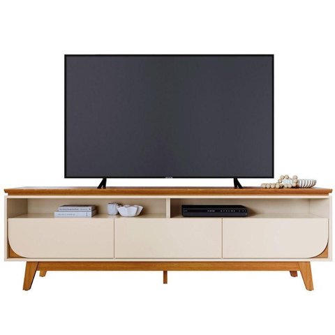 Rack Bancada Serena 3 Gavetas para Tv de 75 Polegadas Cinamomo/off White