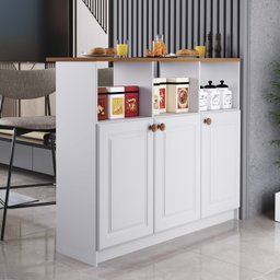 Bancada 6206 1,20 3 Portas Branco - Indekes - 2