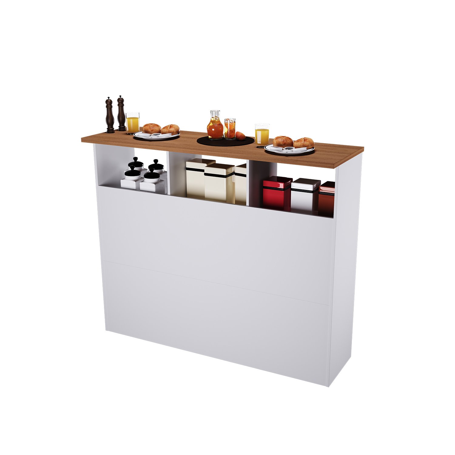 Bancada 6206 1,20 3 Portas Branco - Indekes - 6
