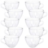 Jogo Xicaras Café/chá Vidro Transparente 220ml 10 Pç S/ Pires - 1