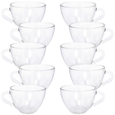 Ver imagem 1 de Jogo Xicaras Café/chá Vidro Transparente 220ml 10 Pç S/ Pires