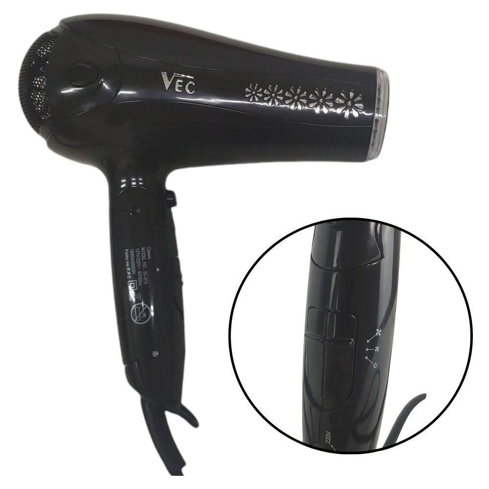 Secador de Cabelo Articulavel Dois Jatos Silencioso 2000W Salao Casa  Cabeleireiro Beleza Bivolt