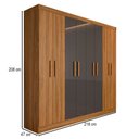 Ver imagem 4 de Guarda-roupa Casal Artemis 8 Portas 2 Gavetas Cinamomo/grafite - Panorama Móveis
