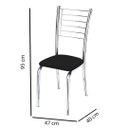 Ver imagem 3 de Conjunto 4 Cadeiras cromadas para cozinha Kiara-Corino Preto GAT MAGAZINE