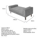 Ver imagem 4 de Recamier Baú Félix Solteiro 100cm Corano Cinza