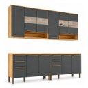 Ver imagem 2 de Cozinha Modulada Compacta 4 Peças 12 Portas MDF 240cm Itália Espresso Móveis