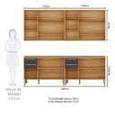 Ver imagem 3 de Cozinha Modulada Compacta 4 Peças 12 Portas MDF 240cm Itália Espresso Móveis