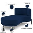 Ver imagem 4 de Sofá Chaise Longue Sala de Estar Living Lucca Esquerdo D02 Veludo Azul Marinho C-304 - Lyam Decor