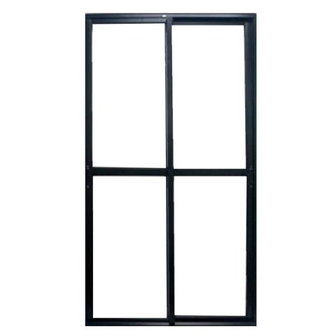 Porta de Sacada de Correr de Alumínio Preto 2 Folhas Móveis Cmc Classic - 2.10 (A) X 1.20 (L)