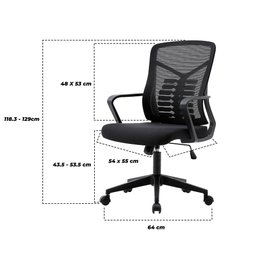 Cadeira Secretária Escritório Ergonômica Gogo Chair Go-001 Preta - 6