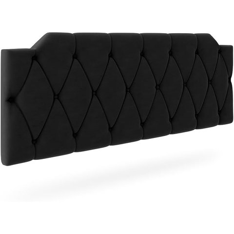 Cabeceira Kelly Box Estofada Painel Quarto Queen 1,40 Suspensa Almofadada Luxo Preto- Pc Móveis