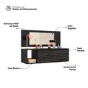 Ver imagem 5 de Penteadeira Mesa de Maquiagem Joy Suspensa 01 Gaveta com Espelho Preto - Desk Design