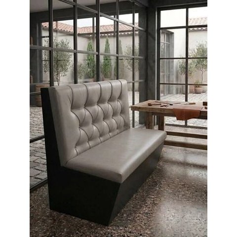 Poltrona Sofá Booth Prime Cinza e Preto 1.10m