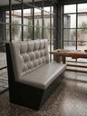 Ver imagem 1 de Poltrona Sofá Booth Prime Cinza e Preto 1.10m