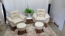 Ver imagem 1 de Kit 02 Poltrona Decorativa Opala + 02 Puff Redondo